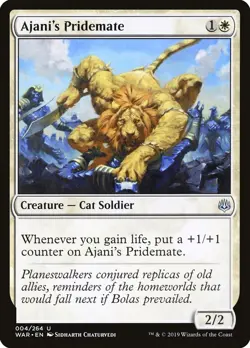 MTG AJANI'S PRIDEMATE 004 - WAR OF THE SPARK - WHITE CAT SOLDIER TRIBAL - Image 1