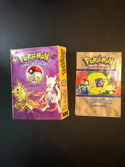 Pokemon Base Set Zap Theme Deck Empty Box Card List Pikachu Mewtwo - Image 1