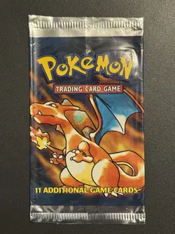 Pokemon Base Set Booster Pack Wrapper EMPTY Charizard - Image 1