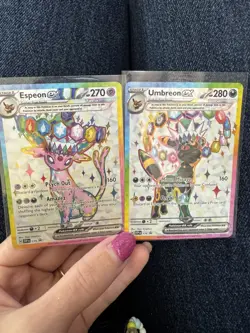 Pokemon TCG | Espeon EX 175 and Umbreon EX 176 | S&V Black Star Promo Pair - Image 1