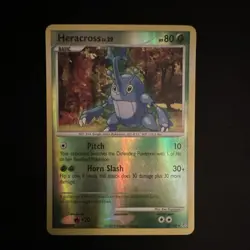 Pokemon TCG Heracross 28/130 Diamond & Pearl Rare Basic Holo 80 HP 2007 English - Image 1