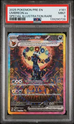 2025 POKEMON PRE EN-PRISMATIC EVOLUTIONS #161 UMBREON EX PSA 9 - Image 1