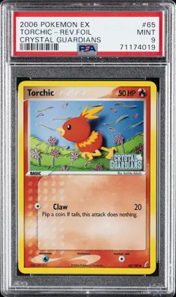 2006 POKEMON EX CRYSTAL GUARDIANS #65 TORCHIC-REVERSE FOIL PSA 9 - Image 1