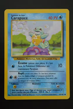 Pokemon TCG SQUIRTLE FRENCH CARAPUCE Base Set 63/102 NM - Image 1