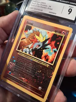 ✨2001 Pokemon Black Star Entei Promo CGC / PSA 9 #34 With Nice Swirl - Image 1