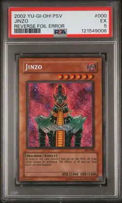 🔥2002 Yu-Gi-Oh! Jinzo PSV-000 Reverse Foil Error & Print Error! PSA 5 Graded❗ - Image 1
