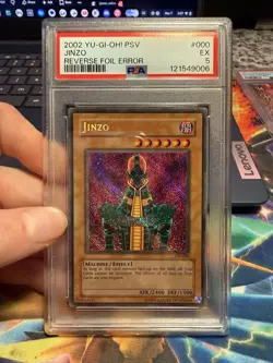 🔥2002 Yu-Gi-Oh! Jinzo PSV-000 Reverse Foil Error & Print Error! PSA 5 Graded❗ - Image 2