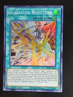 Gladiator Rejection MP20-EN186 Super Rare 1st Edition Yugioh Card - Image 1