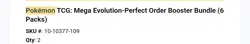 Pokemon Mega Evolution Perfect Order Booster Box & 2 Booster Bundle Presale 3/27 - Image 2