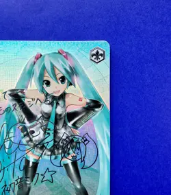 Signed Weiss Schwarz Hatsune Miku Project DIVA f PD/S22-026X XR FOIL Miku - Image 4
