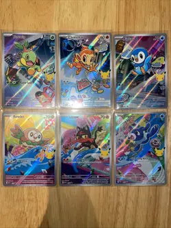 Pokemon TCG First Partner Illustration Collection Series 1 - 6 Chase Cards Set - Image 1