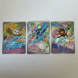 Pokemon TCG First Partner Illustration Collection Alola Region Starters x3 Cards - Image 1