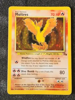 Moltres Holo #12/62 - Fossil Set Unlimited - 1999 WOTC Vintage Pokemon - Image 1
