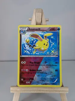 Pokemon TCG Azumarill Steam Siege 77/114 Dual Type Reverse Holo Rare LP - Image 1