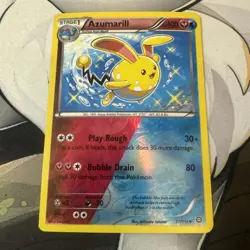 Pokemon TCG Azumarill Steam Siege 77/114 Dual Type Reverse Holo Rare LP - Image 1
