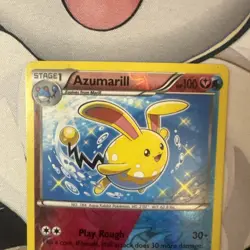 Pokemon TCG Azumarill Steam Siege 77/114 Dual Type Reverse Holo Rare LP - Image 2