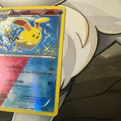 Pokemon TCG Azumarill Steam Siege 77/114 Dual Type Reverse Holo Rare LP - Image 4