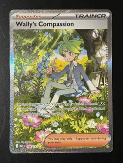 Pokemon Wally's Compassion 186/132 Illustration Rare Full Art Holo Card - Image 1