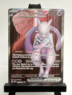 New 2025 Pokemon TCG Destined Rivals Team Rocket's Mewtwo EX UR card #213/182 - Image 1