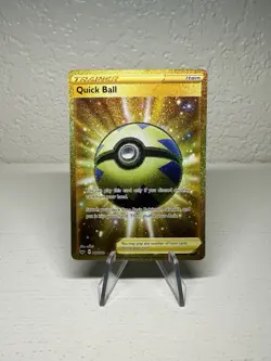 Quick Ball 216/202 Secret Rare Gold - Sword & Shield Pokemon Card Near Mint - Image 1