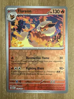 Flareon Reverse Holo Rare 136/165 Scarlet & Violet Pokemon Card NM - Image 1
