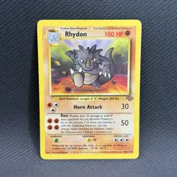 Pokemon Vintage 1999 Jungle Rhydon #45/64 Card LP - Image 1