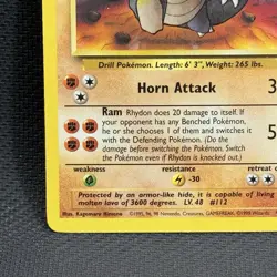 Pokemon Vintage 1999 Jungle Rhydon #45/64 Card LP - Image 5