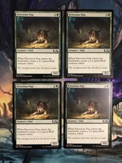 Ferocious Pup X 4 Common Core Set 2020 Magic the Gathering MTG - Image 1