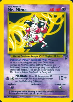 MR. MIME 27/130 RARE BASE SET 2 POKEMON MP - Image 1