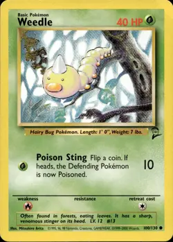 WEEDLE 100/130 COMMON BASE SET 2 POKEMON HP - Image 2