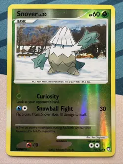 Pokemon Card - Snover - Reverse Holo - C (101/123) DP Mysterious Treasures *LP* - Image 1