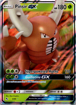 Pinsir GX 6/68 Pokemon Hidden Fates Sun & Moon Ultra Rare Holo Card NM - Image 1