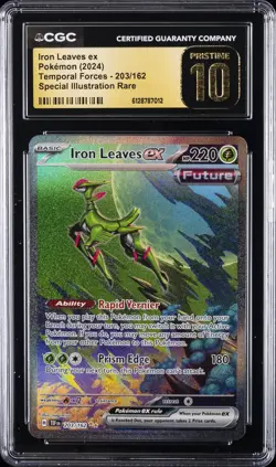 2024 POKEMON TEMPORAL FORCES #203/162 IRON LEAVES EX CGC 10 PERFECT - Image 1