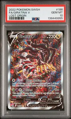 2022 Pokemon Sword & Shield Lost Origin #186 Fa/Giratina V Lost Origin PSA 10 - Image 1