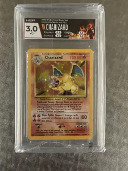 1999 POKEMON BASE SET UNLIMITED #4 CHARIZARD-HOLO HGA 3 - Image 3