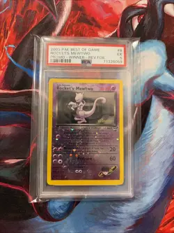 Pokemon Rocket’s Mewtwo Promo Winner Rev Foil PSA 5 - Image 1