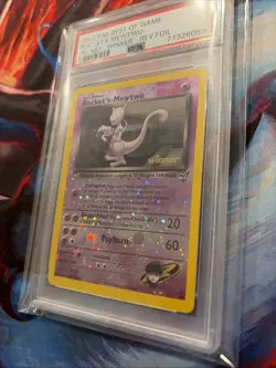 Pokemon Rocket’s Mewtwo Promo Winner Rev Foil PSA 5 - Image 3