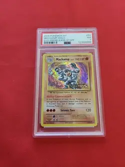Pokemon: Machamp STAFF PRERELEASE PROMO #59/108 Holo Rare Evolutions 2016 -PSA 7 - Image 1