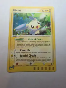 Minun 7/97 Pokemon TCG Dragon Holo Rare SWIRL NM - Image 1