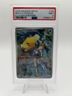 2025 Pokemon Destined Rivals Misty’s Psyduck ILLUSTRATION RARE PSA 9 193/182 - Image 1