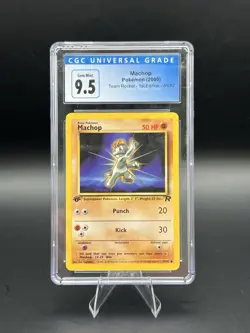 2000 Pokemon Team Rocket Machop 1st Edition Non-Holo #59/82 CGC 9.5 GEM MINT - Image 1