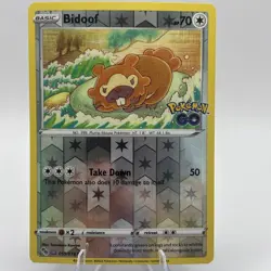 Bidoof 059/078 Peelable Ditto Reverse Holo Pokemon 2022 Sword & Shield GO NM - Image 1