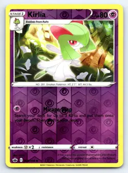 Pokemon Kirlia SWSH06: Chilling Reign SWSH06 Reverse Holofoil 060/198 LP TCG - Image 1