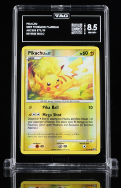 2009 POKEMON PLATINUM ARCEUS 71/99 PIKACHU REVERSE HOLO TAG 8.5 NM MT+ - Image 1