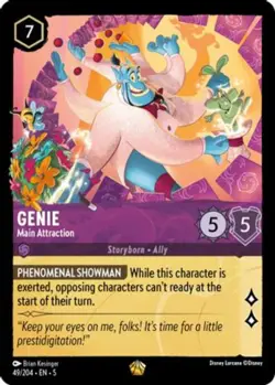 1x Genie - Main Attraction - 49/204 - Legendary NM-Mint Disney Lorcana: Shimmeri - Image 1