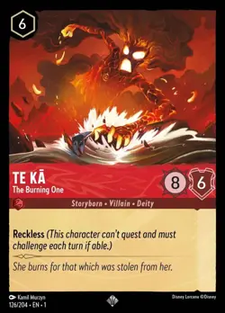 Te Ka - The Burning One 126/204 Super Rare The First Chapter Disney Lorcana - Image 1