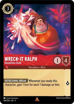 Disney Lorcana TCG - Shimmering Skies - Wreck-It Ralph - Demolition Dude 104/204 - Image 1