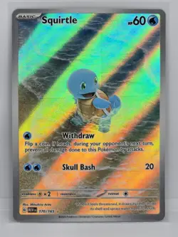 Pokemon Squirtle TCG Holo Illustration Rare Card 170/165 Scarlet and Violet 151 - Image 1