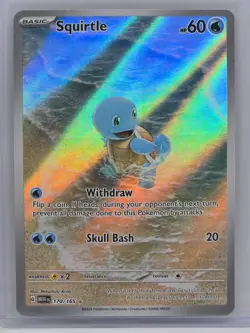 Pokemon Squirtle TCG Holo Illustration Rare Card 170/165 Scarlet and Violet 151 - Image 3