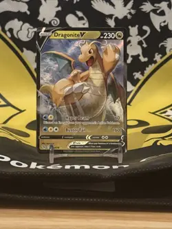 Pokemon Go TCG Dragonite v Holo Card 049/078 Rare Half Art - Image 1